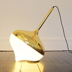 Gold Floor Lamp Spinning Top Evie Group Spun
